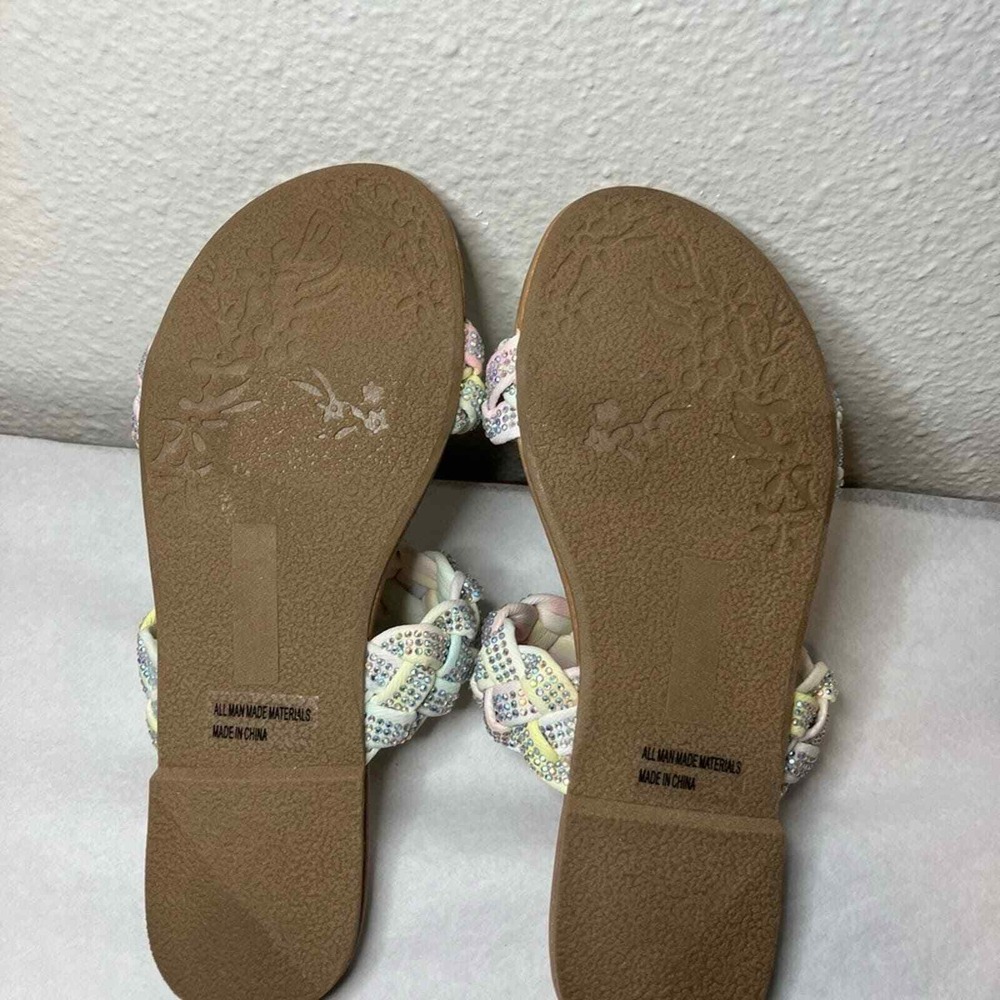 DV Dolce Vita Cristal girls Easter Flip-Flop tie dye dress shoes sparkle slip on - Picture 6 of 6